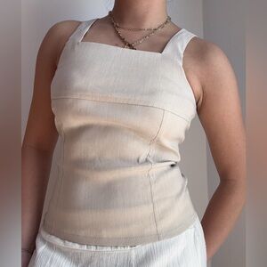 Garage Beige Sleeveless Tank Top